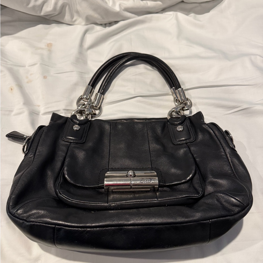 Coach Kristin y2K bag black leather with silver hardware and extra strap - Picture 9 of 12